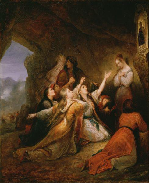 Ary Scheffer Greek Women Imploring at the Virgin of Assistance oil painting picture